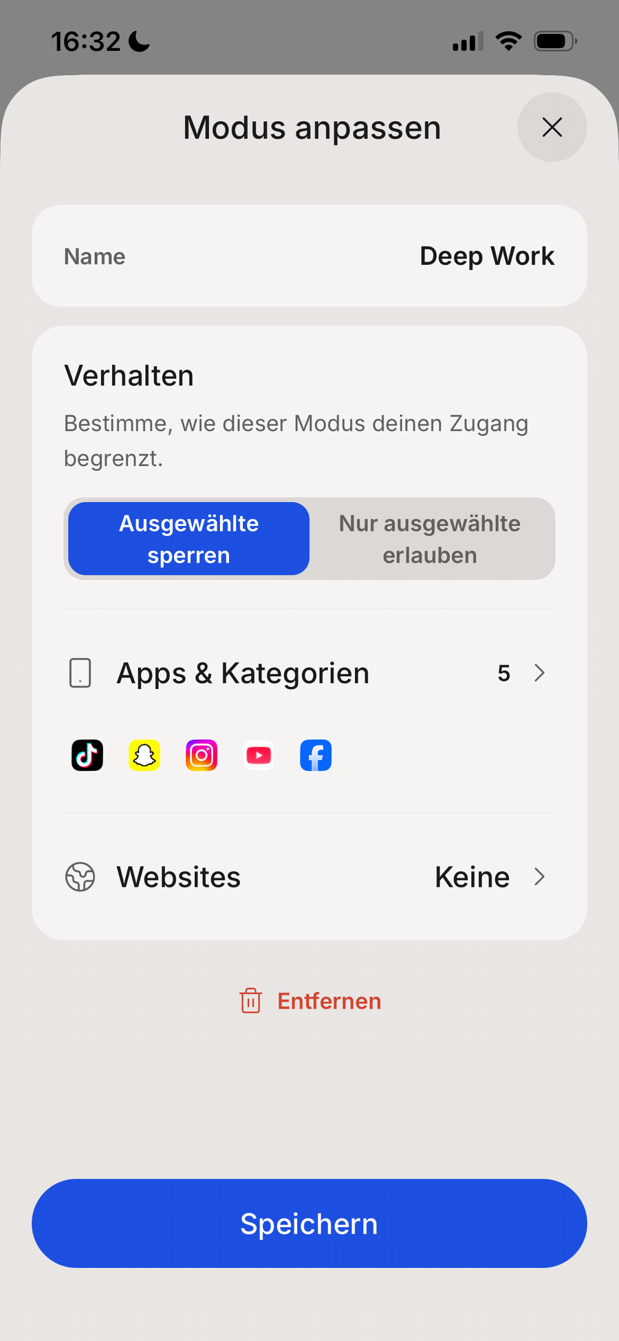 Apps auswählen